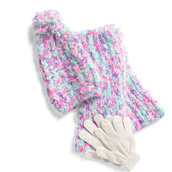 This scarf and gloves set for girls will protect every part of the body that most winter apparel won't